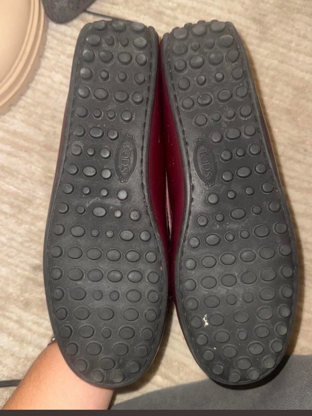 TOD'S Women's Burgundy Patent Leather Penny Loafers